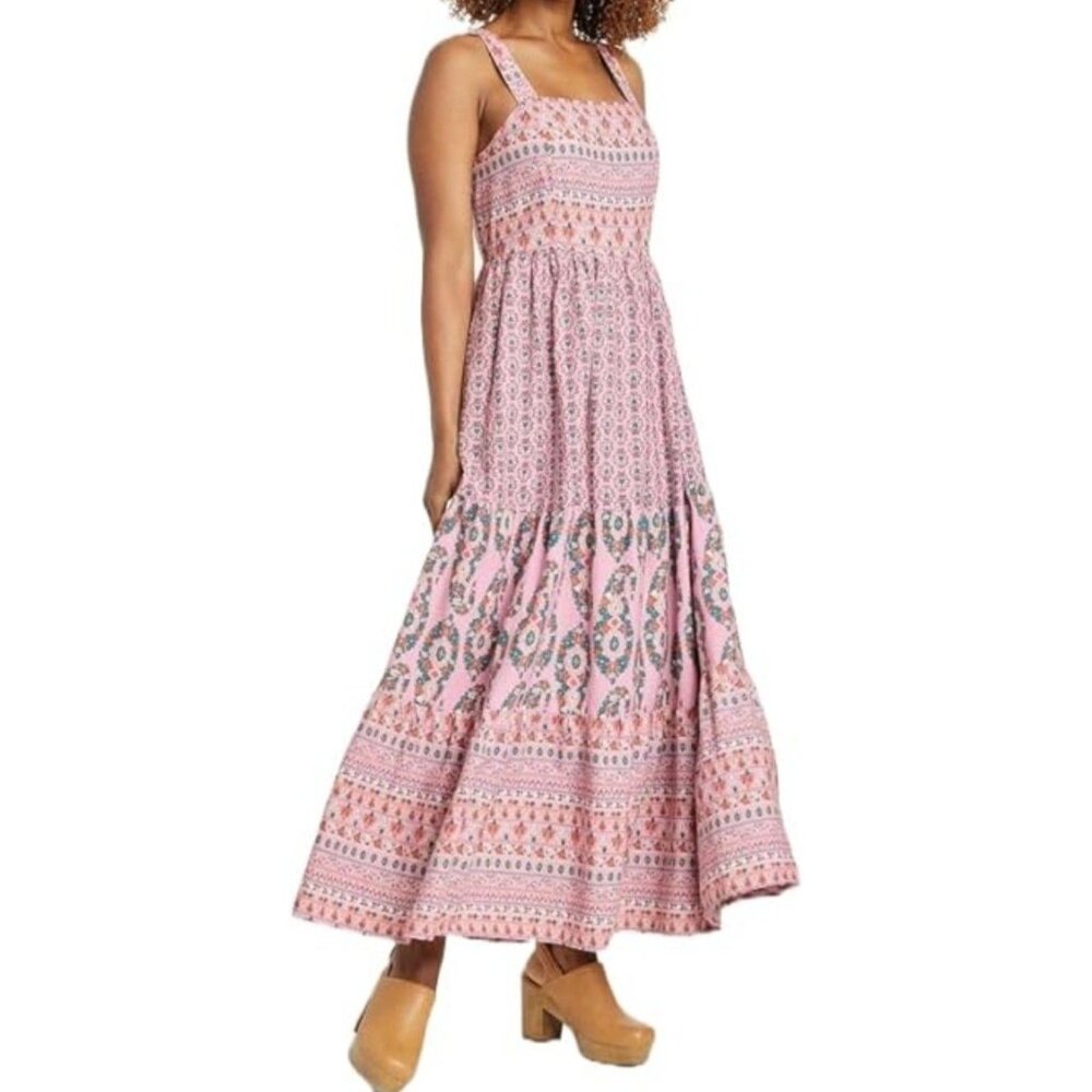 Knox Rose Womens Plus 2X Pink Boho Sleeveless Maxi Dress With Pockets